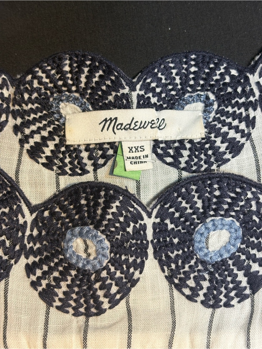 Madewell 
Embroidered Circle Dress in blue Stripe medium d2 - Picture 11 of 11